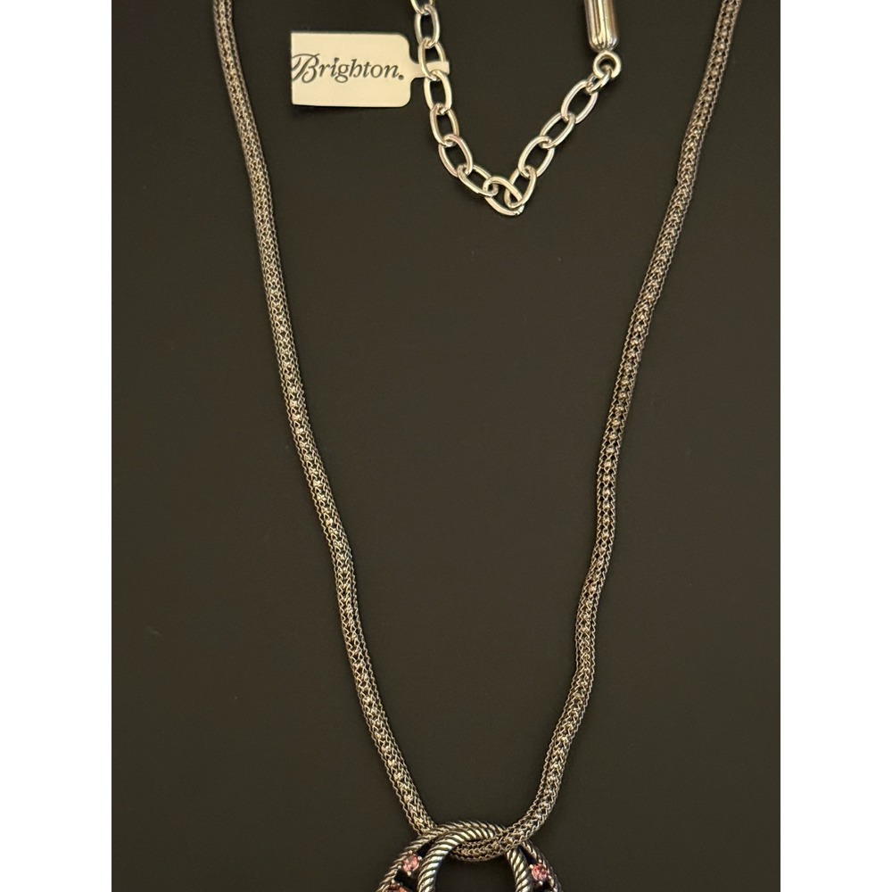 Brighton One Love Multi-Color Crystal Teardrop Pendant Mesh Necklace 18-20in - Picture 9 of 9